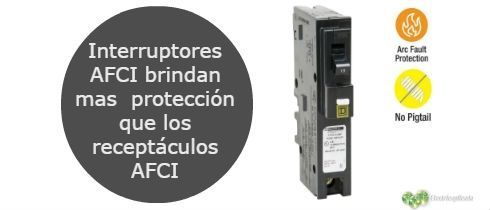 Interruptores AFCI brindan mas proteccion que los receptaculos AFCI