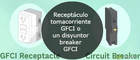 Receptculotomacorriente GFCI o un disyuntorbreaker GFCI que elegir